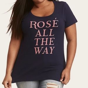 Torrid NAVY ROSÉ ALL THE WAY SCOOP TEE size 4